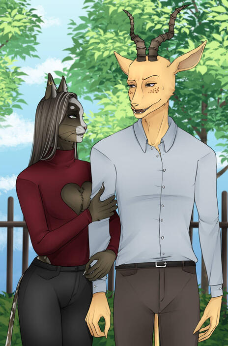 Fullcolor Halfbody Couple + Simple BG (55 $)